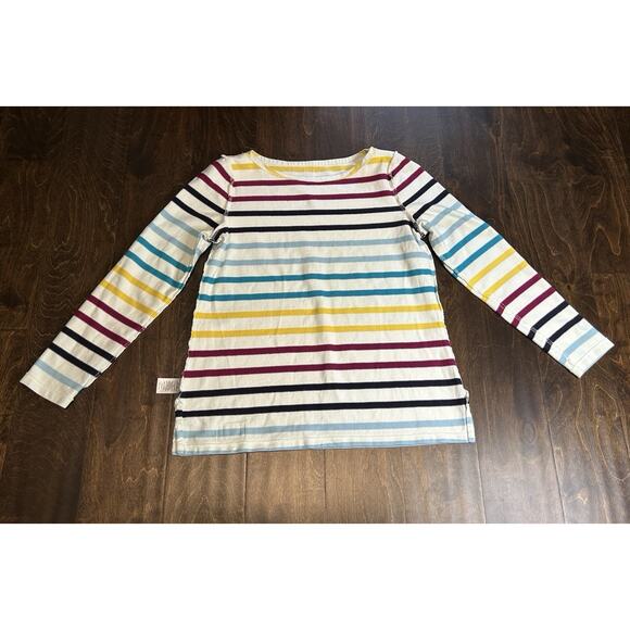 Talbots Shirt Womens Sz SP White Blue Yellow Striped Cotton Long Sleeve T Shirt - Picture 8 of 9